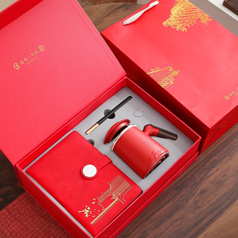 国风粗陶办公杯笔记本礼盒套装
